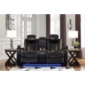 Party Time Power Recliner Loveseat/Console/Adjustable Headrest