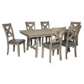 Aldwin Gray Table And (4) Side Chairs