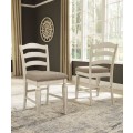 Realyn Chipped White Upholstered Barstool (Includes 2)